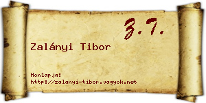 Zalányi Tibor névjegykártya
